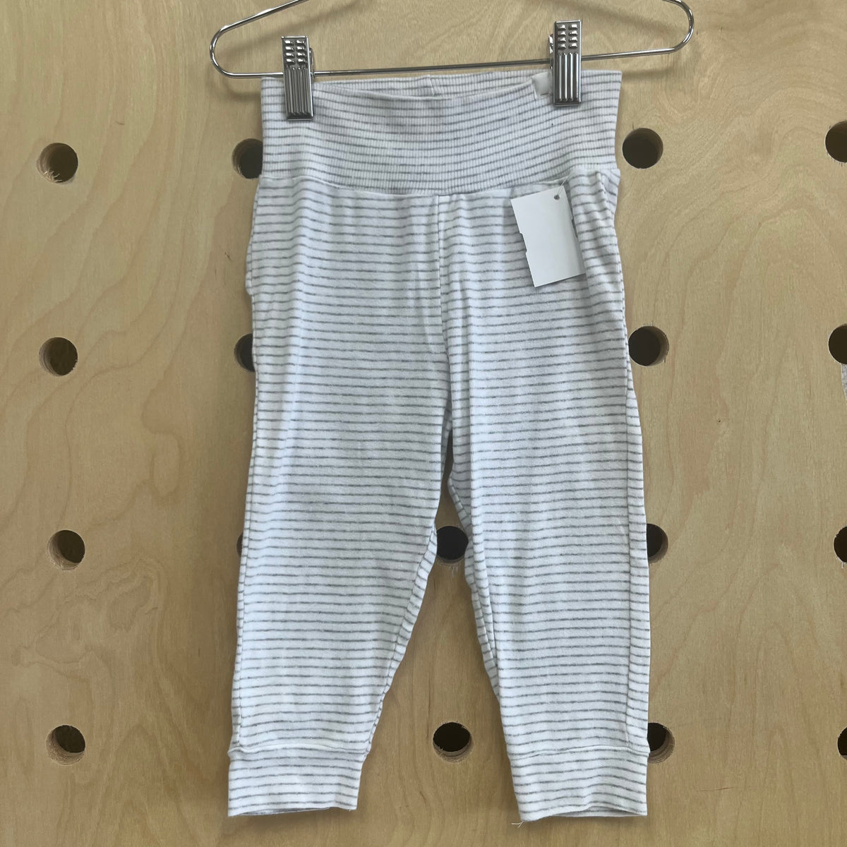Grey & White Striped Organic Joggers
