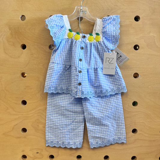 Blue Checkered Crochet Lemons Outfit NEW!