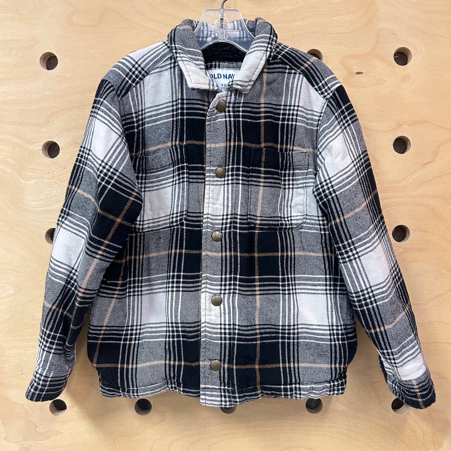 Sherpa-Lined Black Plaid Shacket