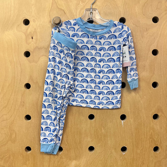 White + Blue Rainbows Bamboo Pajamas