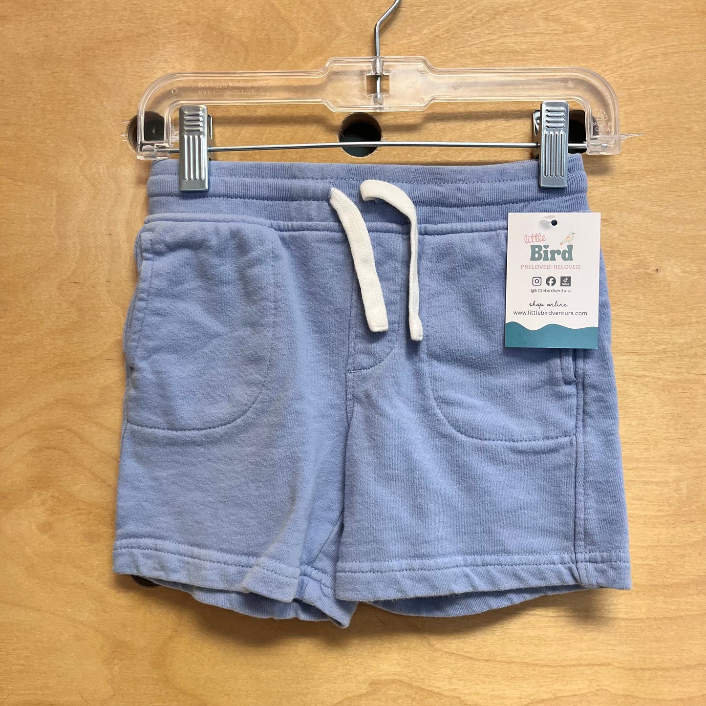 Blue Cotton Drawstring Shorts