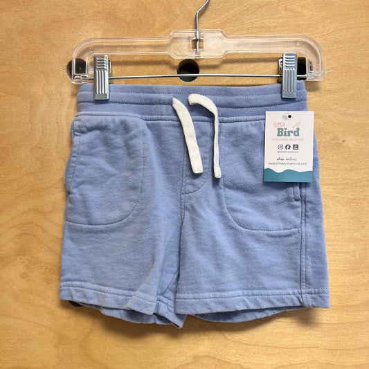Blue Cotton Drawstring Shorts