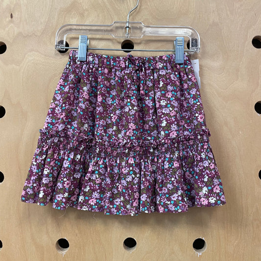 Purple Floral Skirt