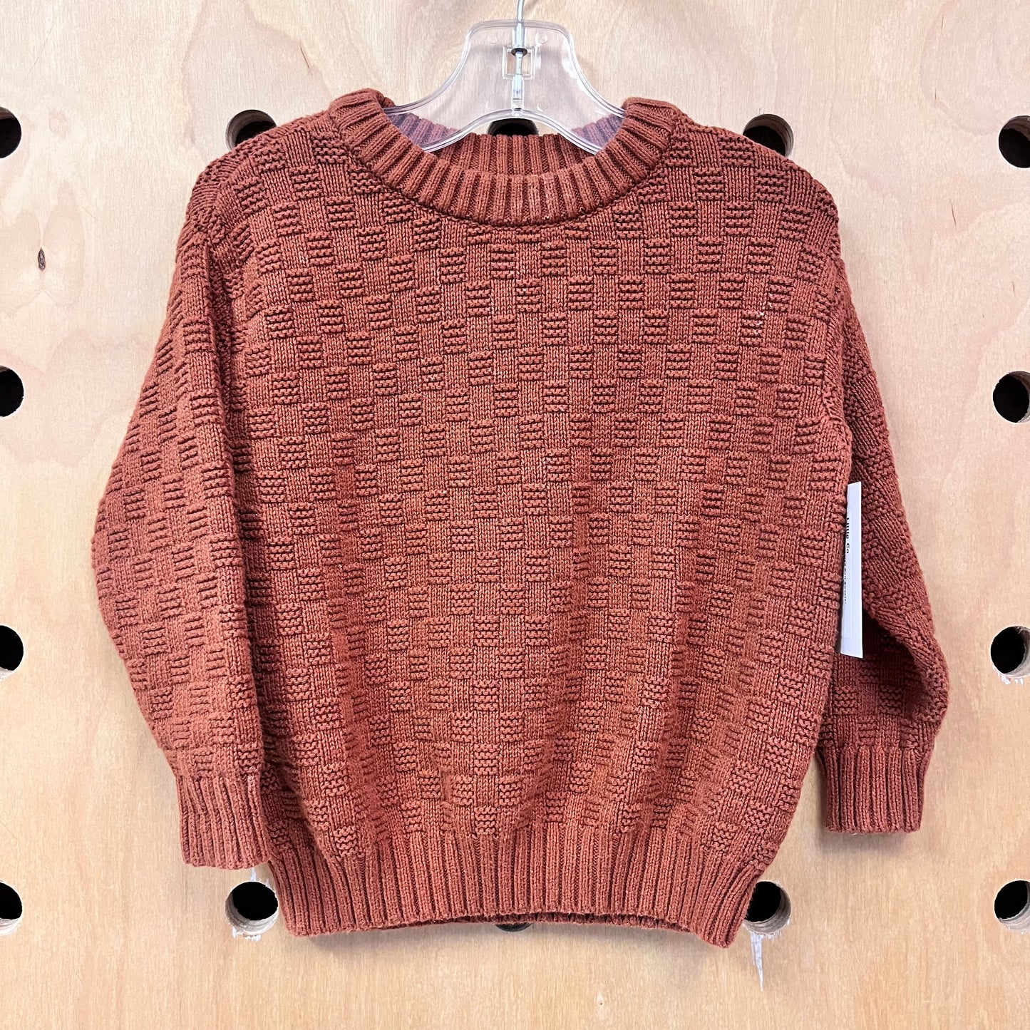 Brown Checkered Knit Sweater