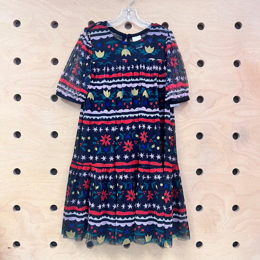 2pc Holiday Floral Tulle Dress