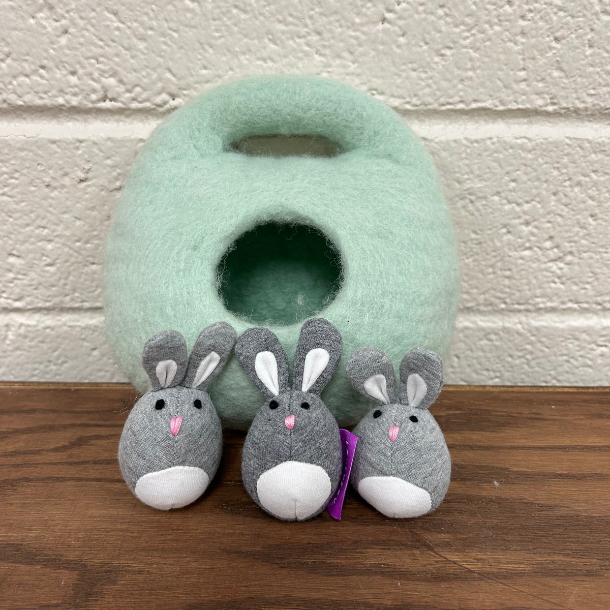 Bunnies In A Felt Burrow