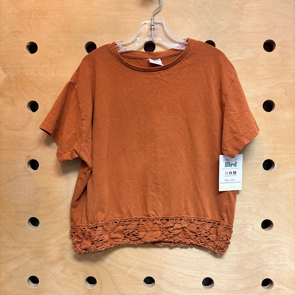 Brown Lace Bottom Tee