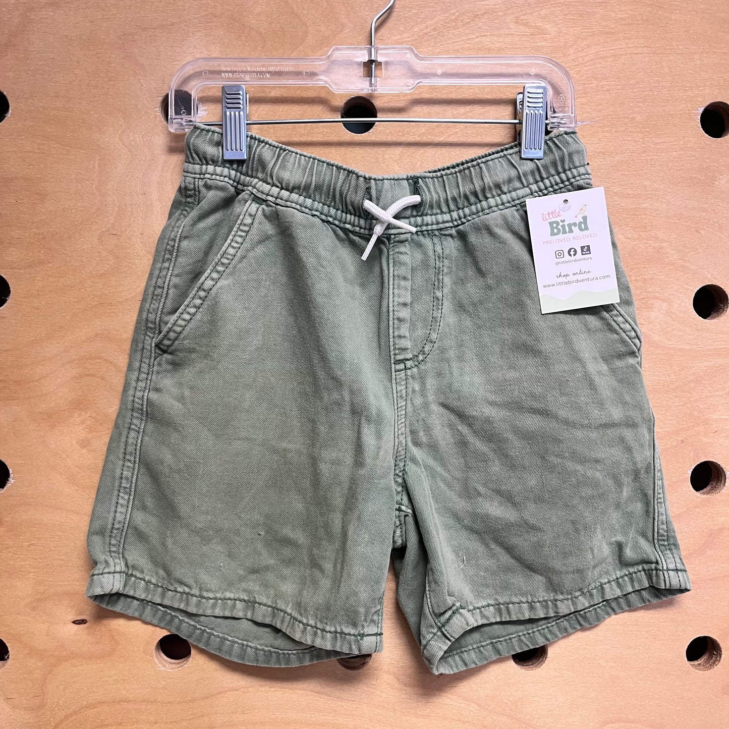 Green Relaxed Fit Drawstring Shorts