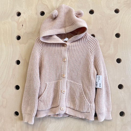 Tan Hoodie Ears Cardigan
