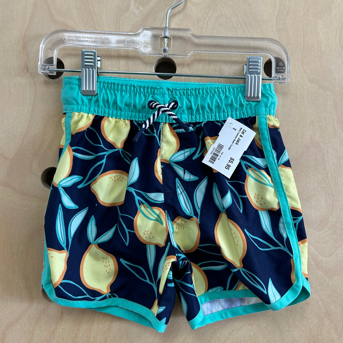 Navy Lemons Swim Trunks