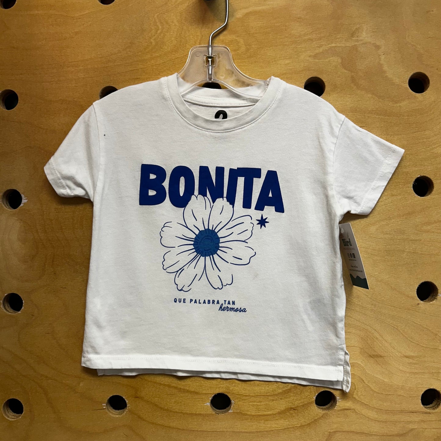 White/Blue 'Bonita' Flower Tee