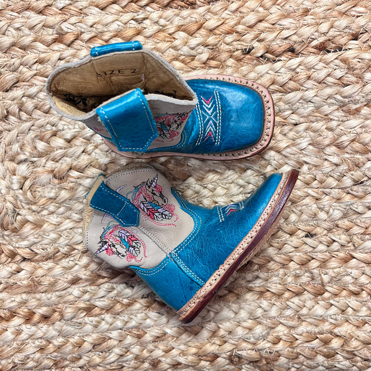 Turquoise Unicorn Cowgirl Boots