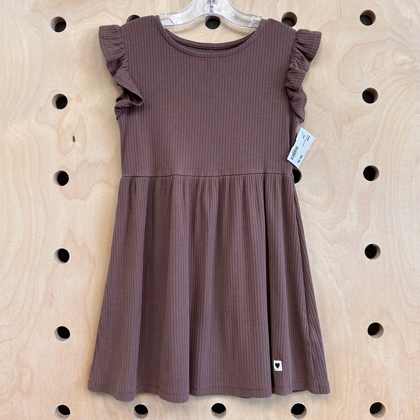 Brown Ribbed Dress