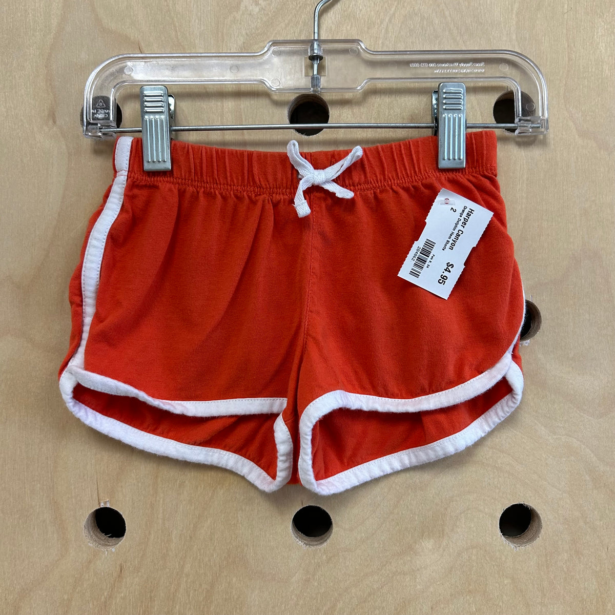 Orange Dolphin Hem Shorts