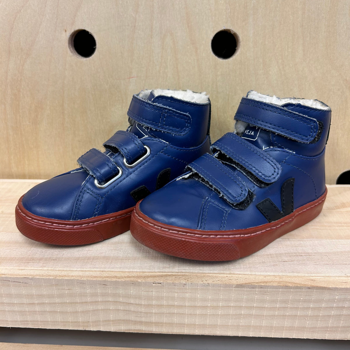Blue Lined Velcro Hi Tops