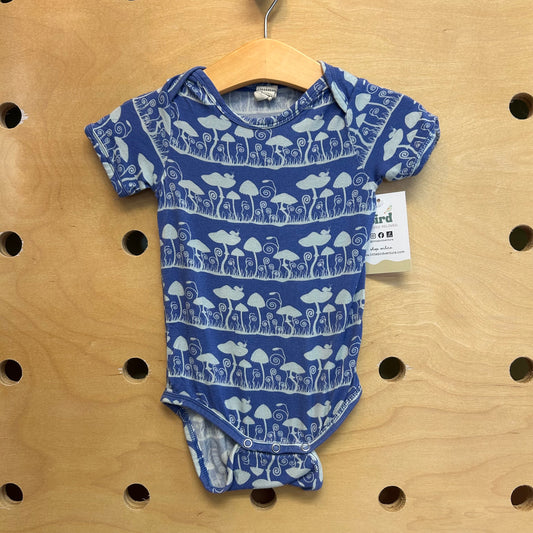 Blue Mushrooms Bamboo Romper