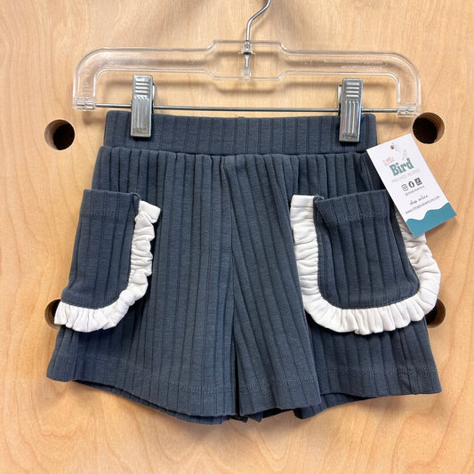 Organic Grey/White Ribbed Shorts