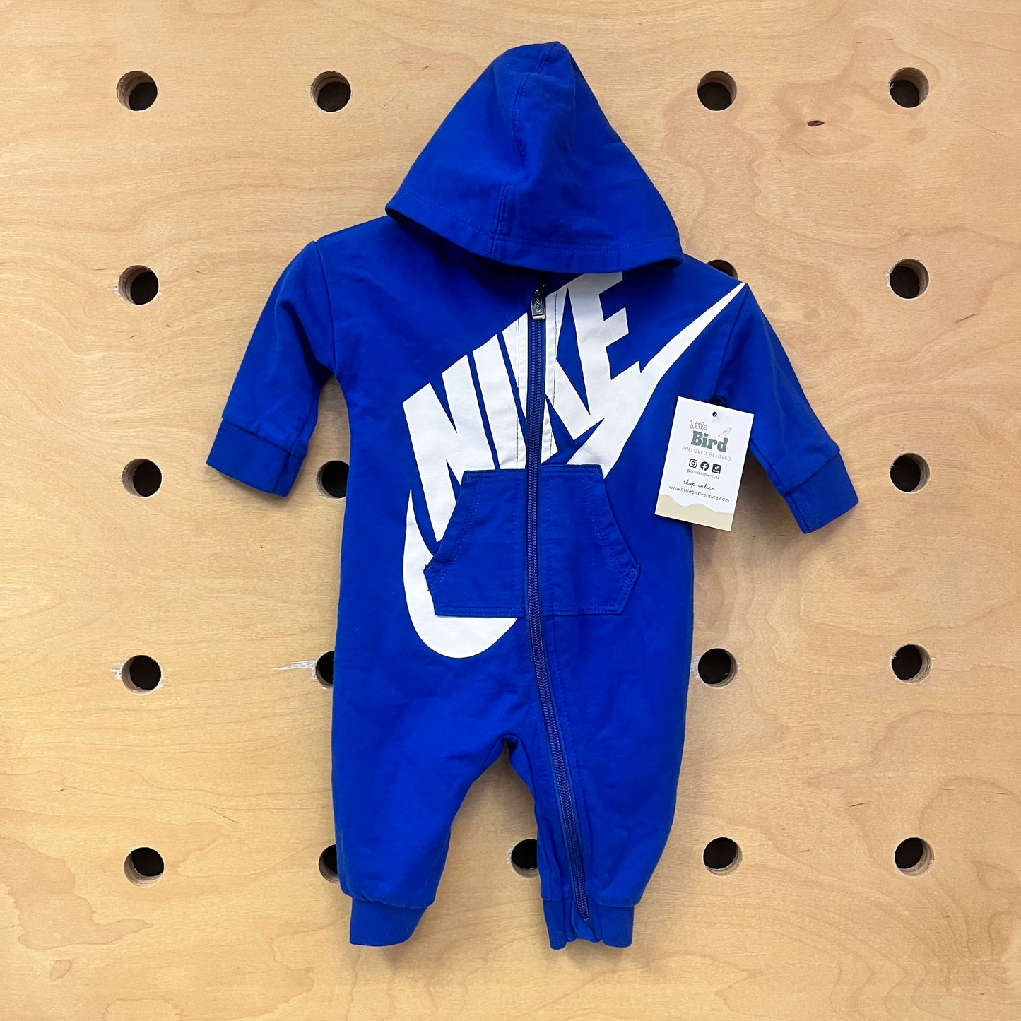 Blue Logo Hooded Romper
