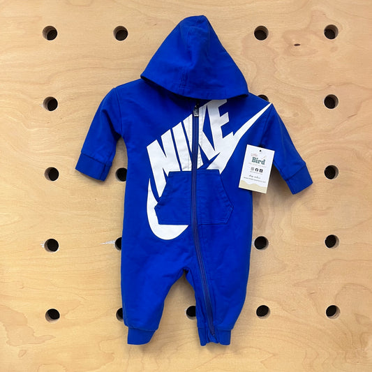 Blue Logo Hooded Romper