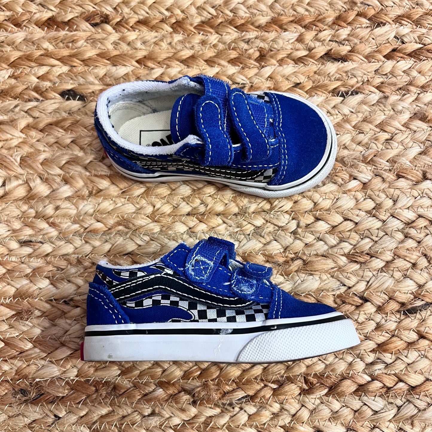 Blue & Checkerboard V Sneakers