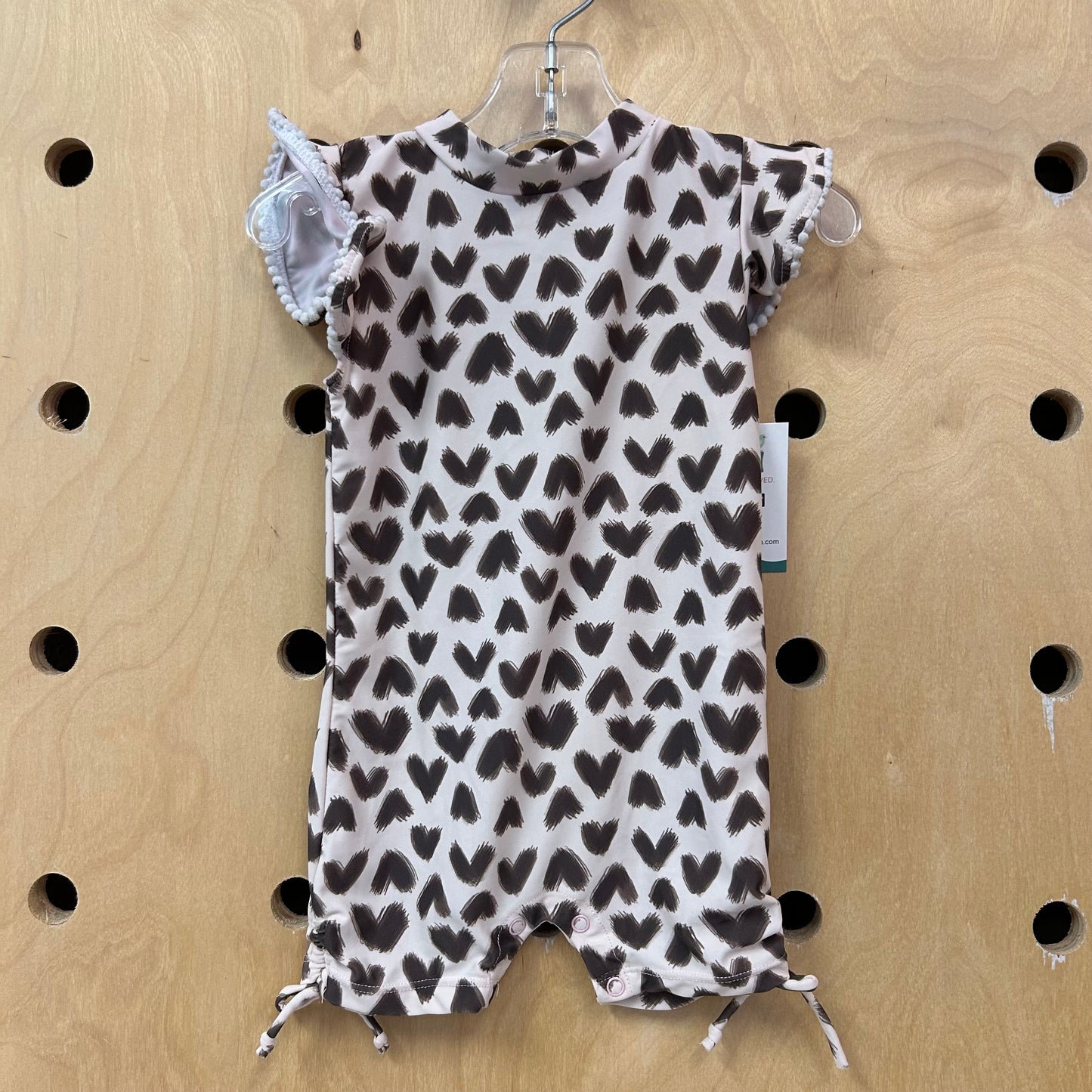 Pink & Brown Hearts Swimsuit