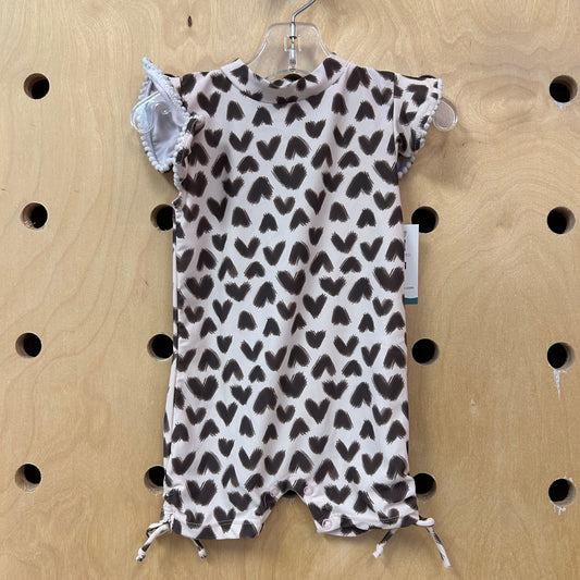 Pink & Brown Hearts Swimsuit