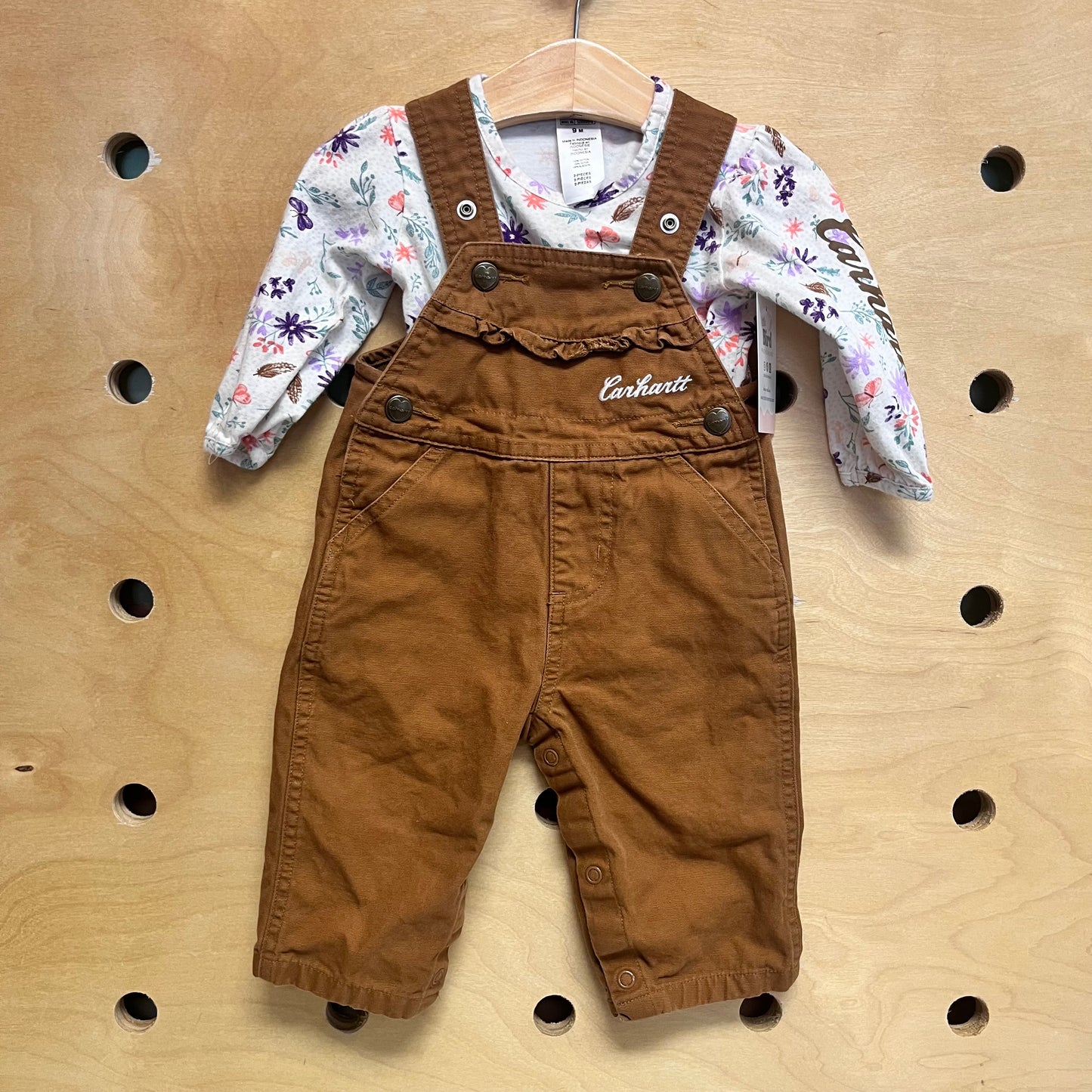 Brown & Floral Overalls Outfit