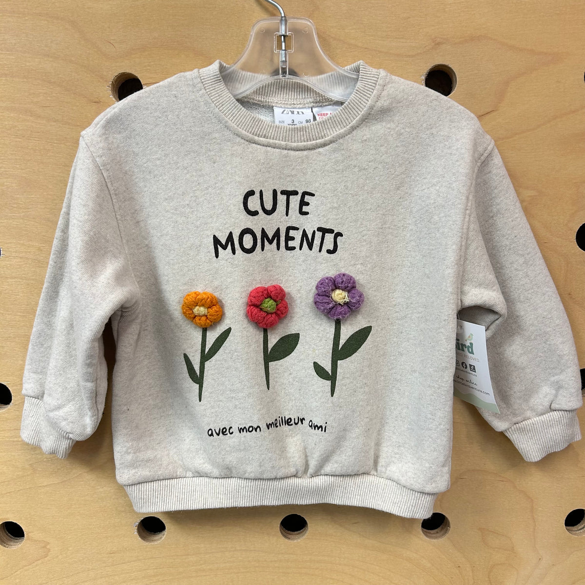Heathered Floral Cute Moments Crewneck