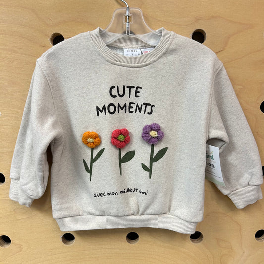 Heathered Floral Cute Moments Crewneck