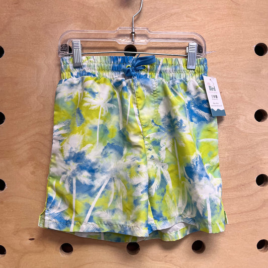 Green/Blue Palm Tree Swim Trunks