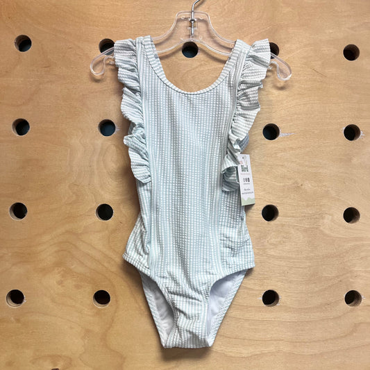 Green Gingham Textured Swimsuit