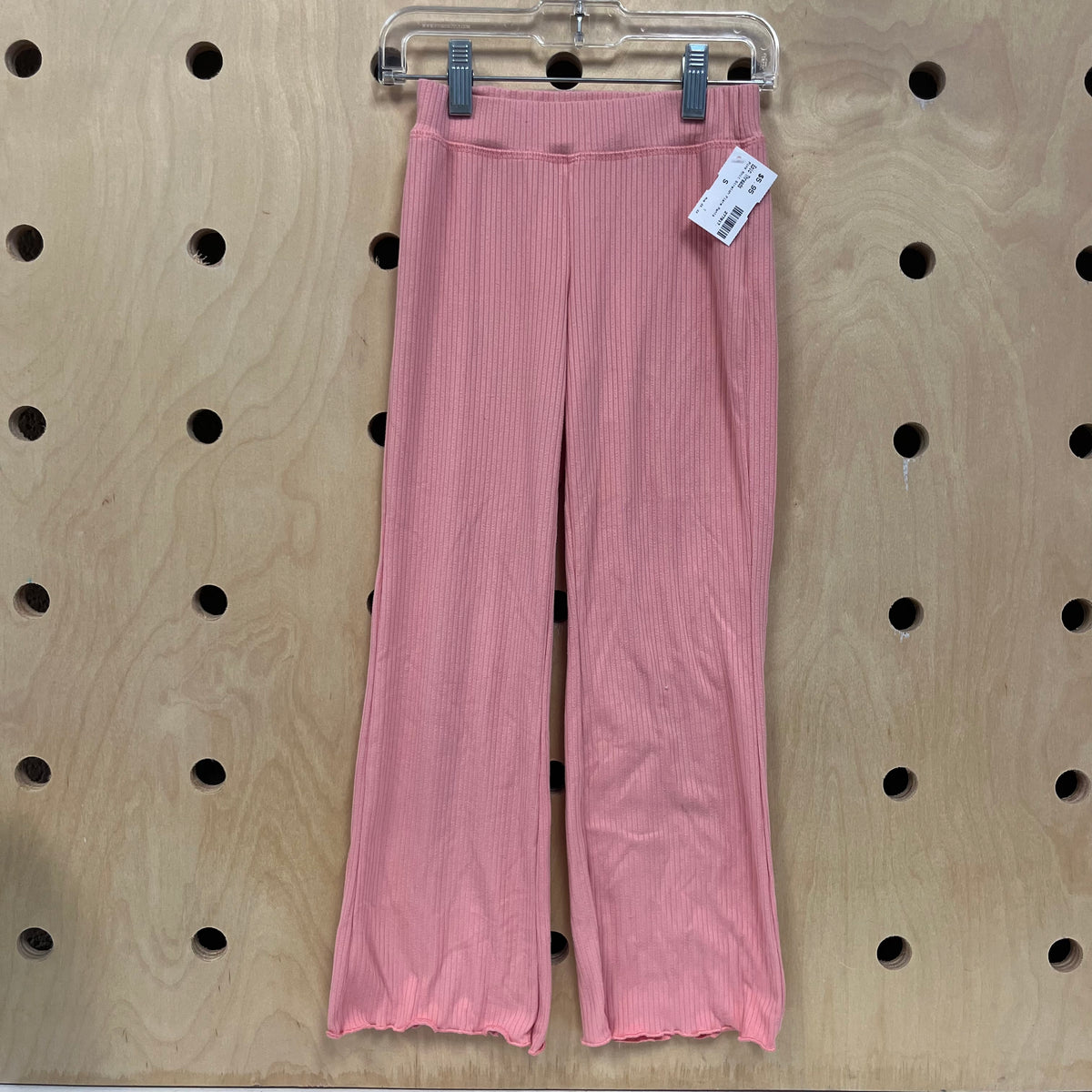 Pink Knit Stretch Flare Pants