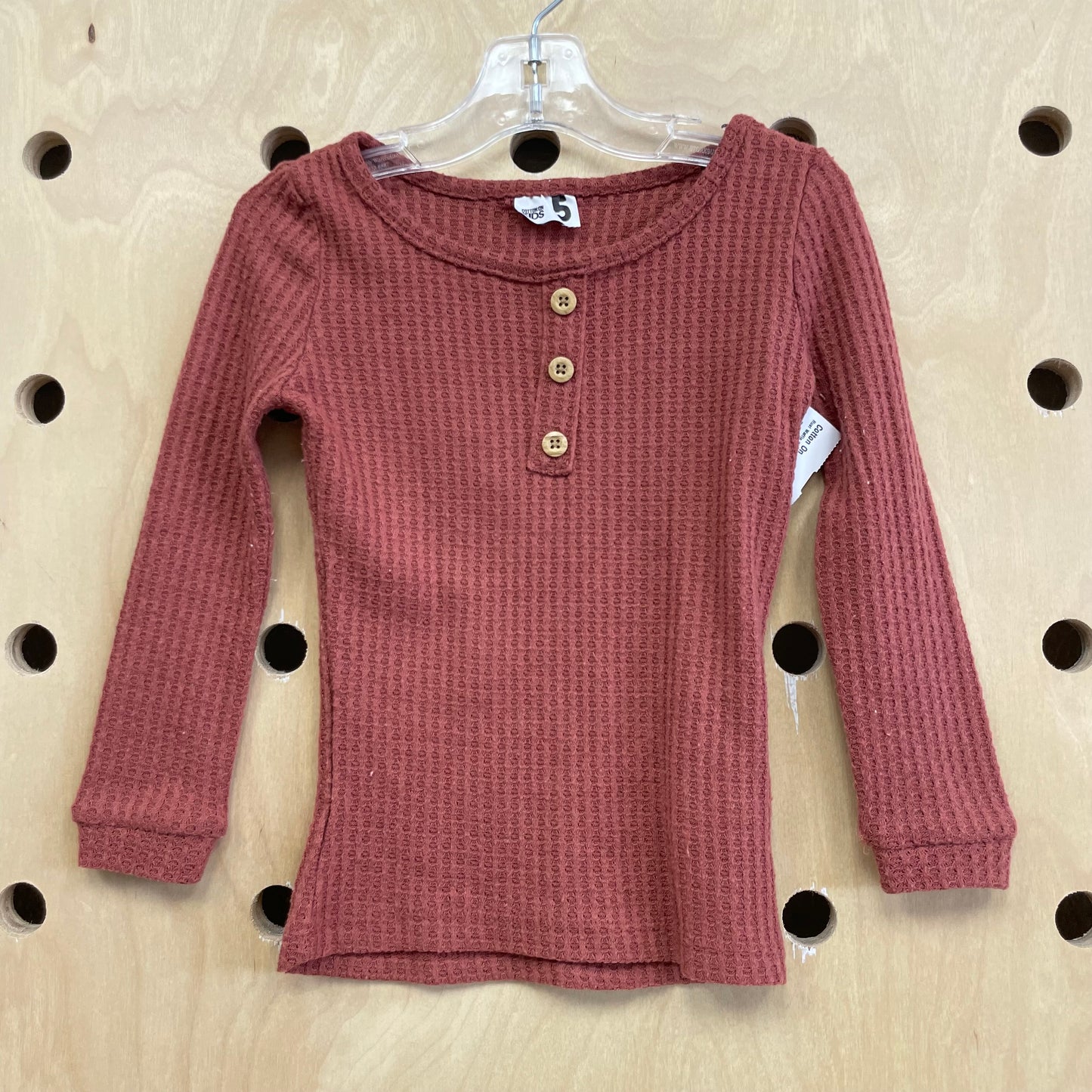 Rust Waffle Knit Top