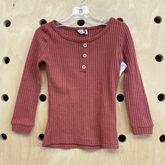 Rust Waffle Knit Top