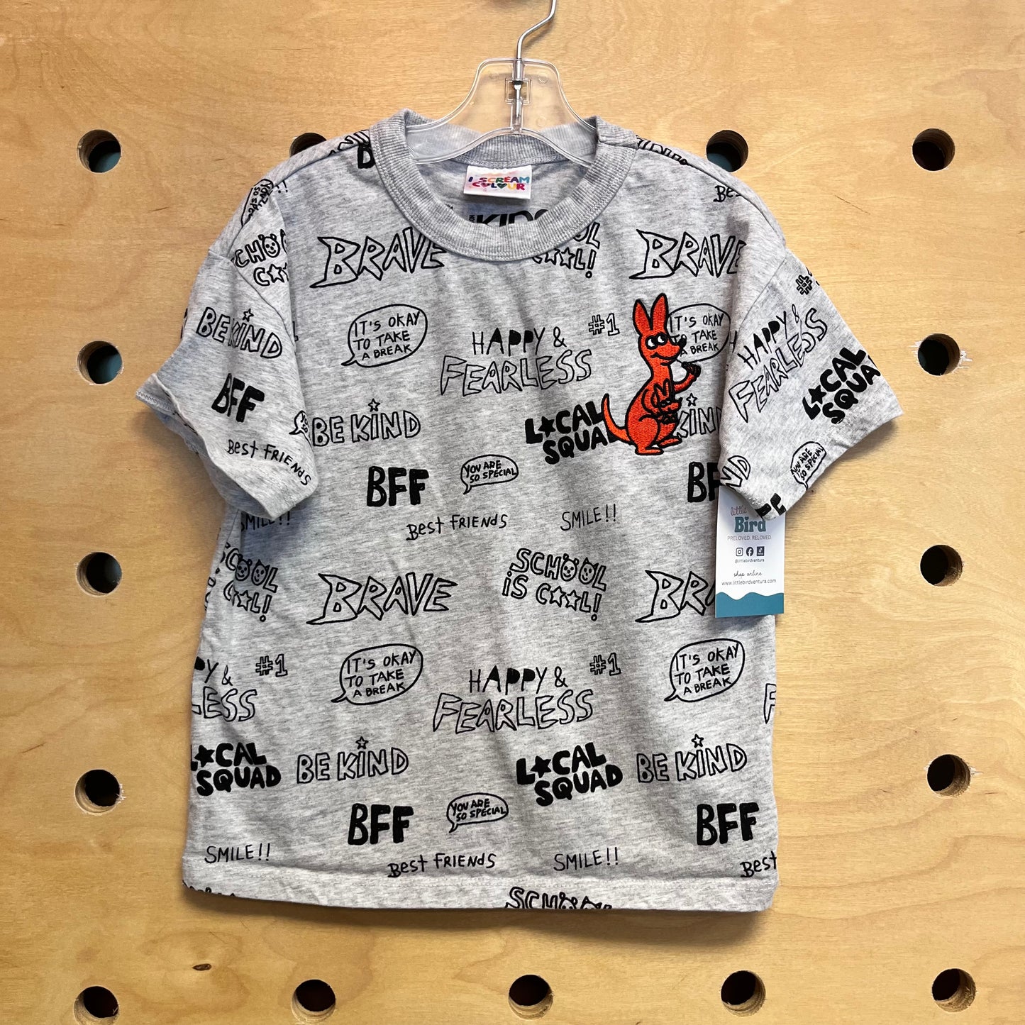 Grey Embroidered Brave Tee