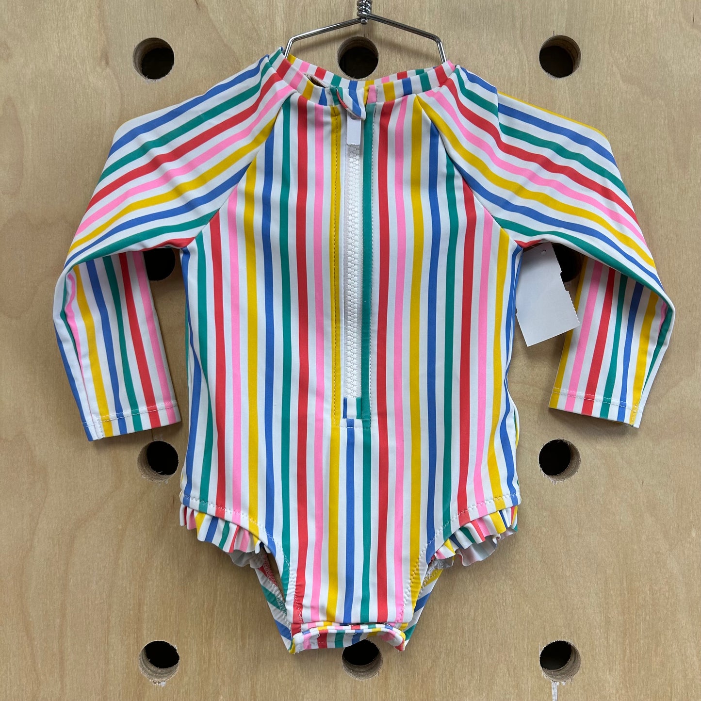 Rainbow Striped LS Swimsuit