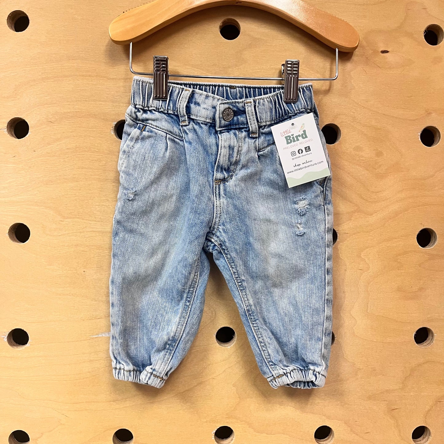 Distressed Denim Joggers