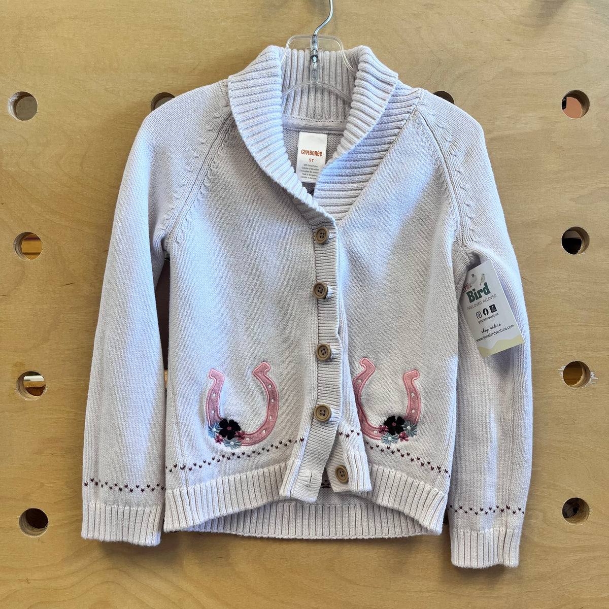 Pink Embroider Horse/Horseshoe Sweater