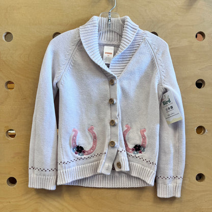Pink Embroider Horse/Horseshoe Sweater