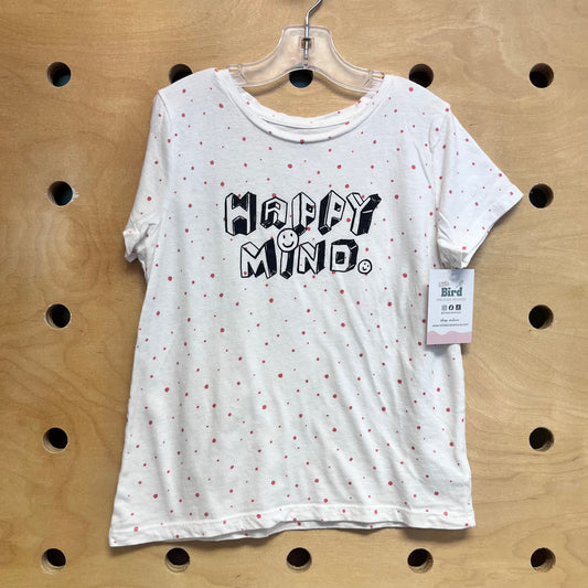White & Pink Happy Mind Tee