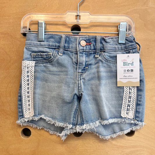 Denim Lace Detail Shorts