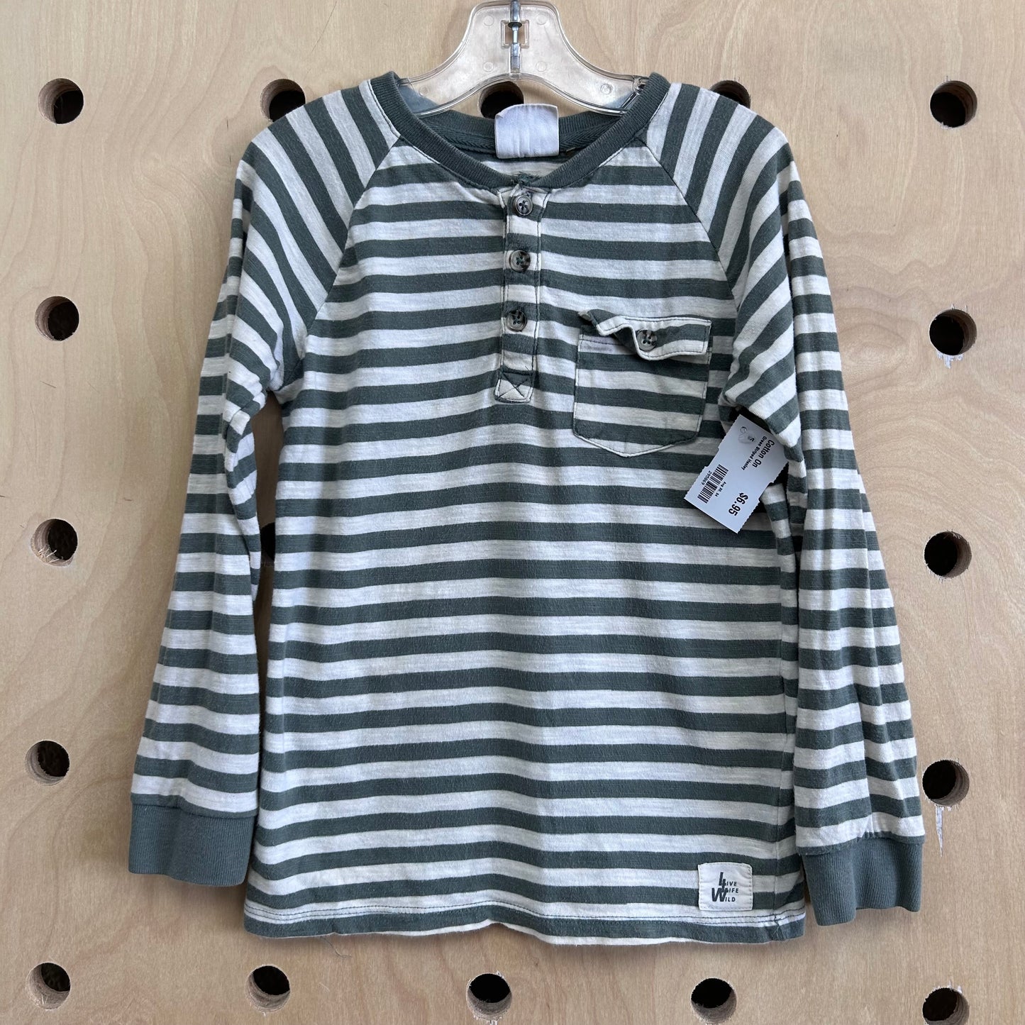 Green Striped Henley