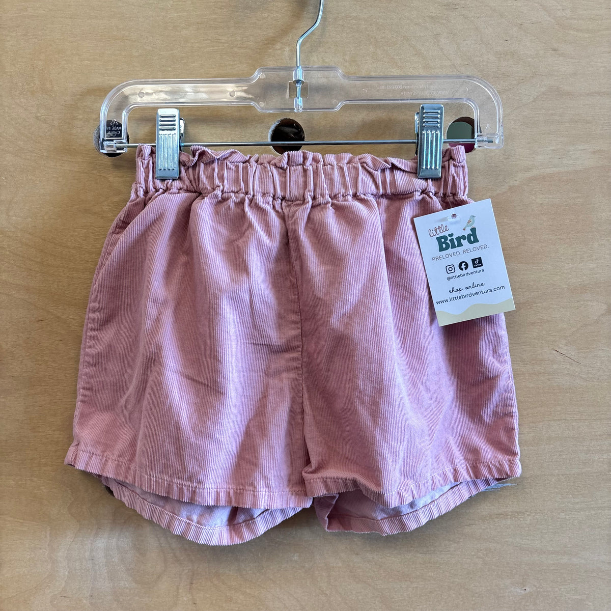 Pink Cord Ruffle Shorts Jumper
