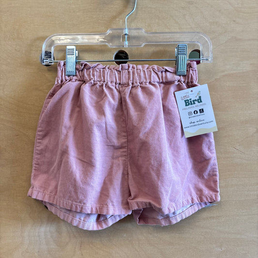 Pink Cord Ruffle Shorts Jumper