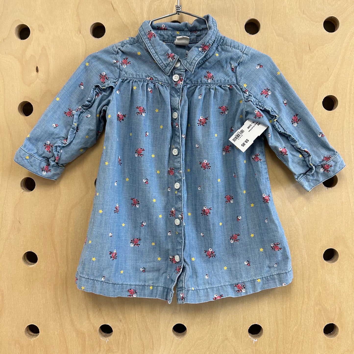 Chambray Floral Dress
