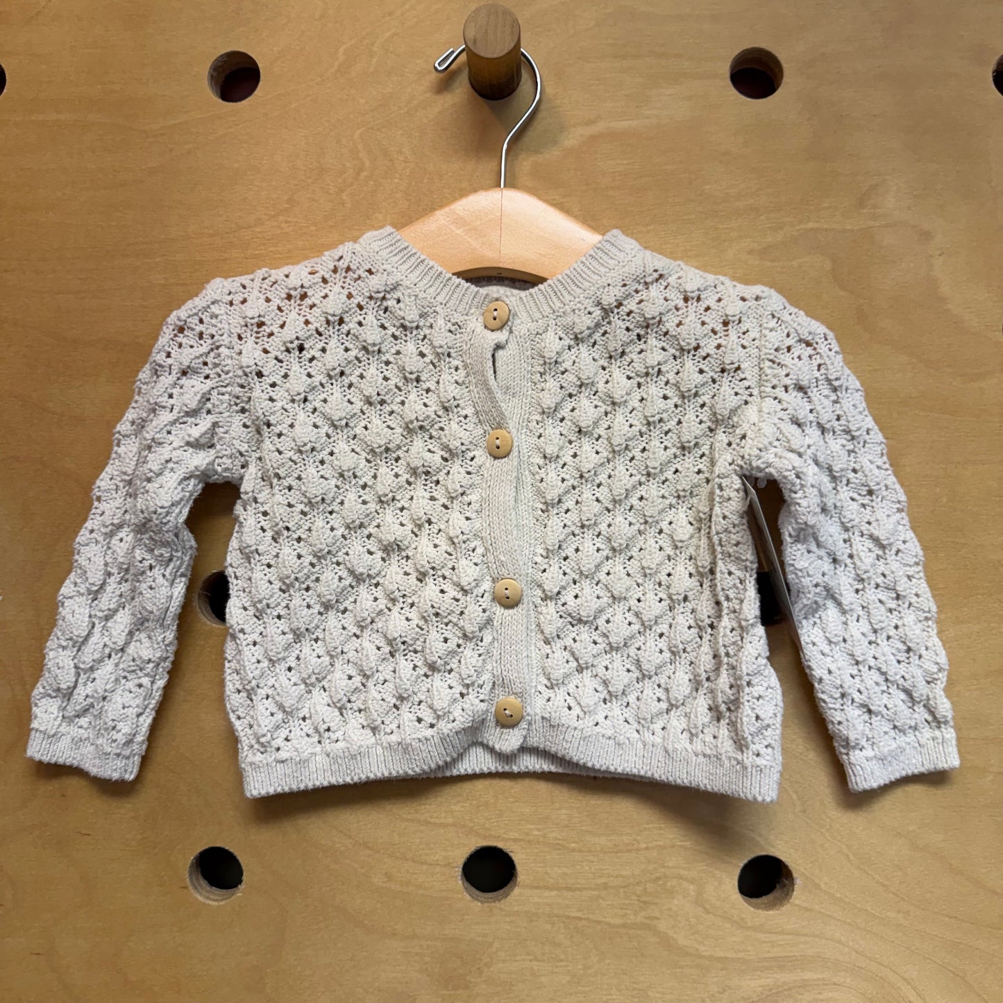 White Open Knit Cardigan