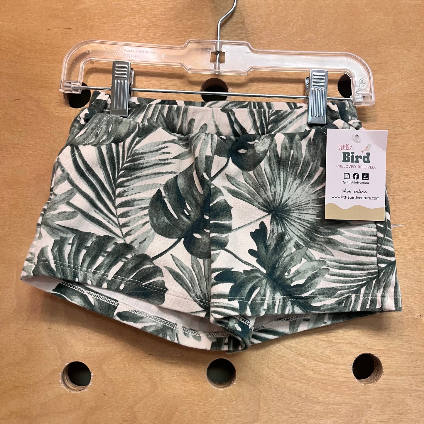 White/Green Plants Soft Shorts