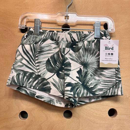 White/Green Plants Soft Shorts