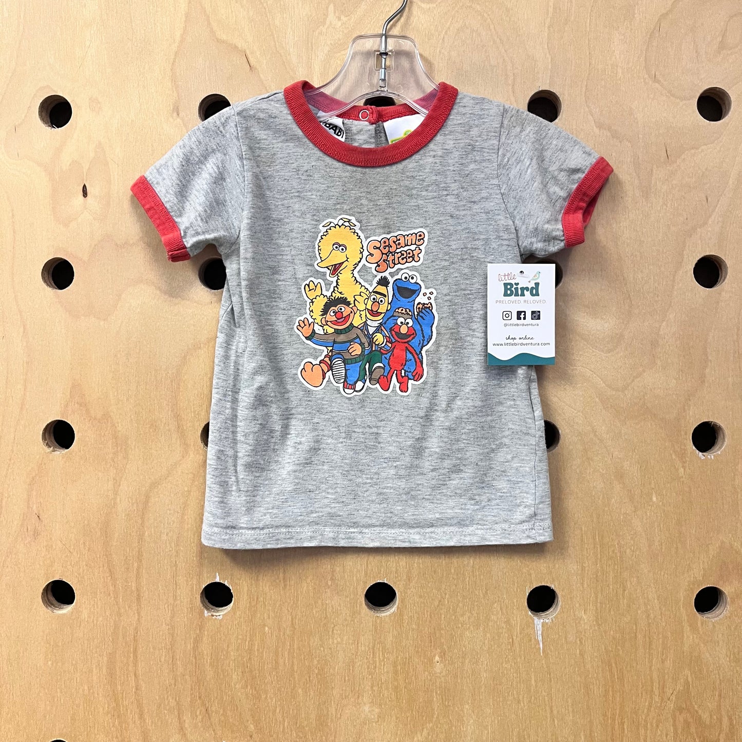 Grey Sesame St Ringer Tee