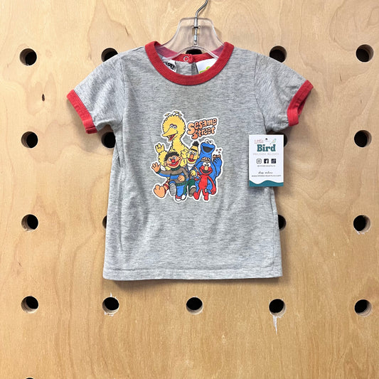 Grey Sesame St Ringer Tee